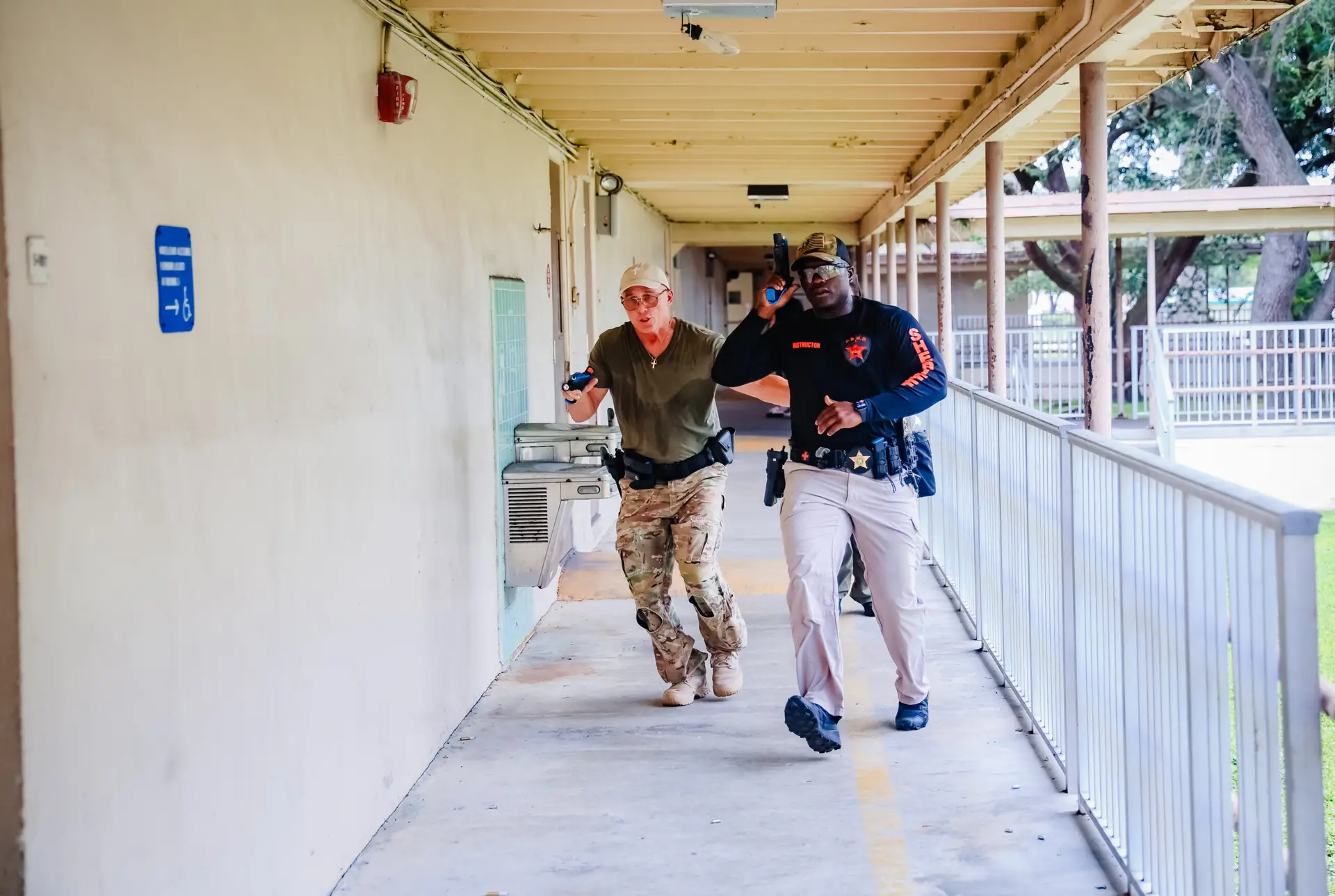 School Resource Officers training with active shooter.